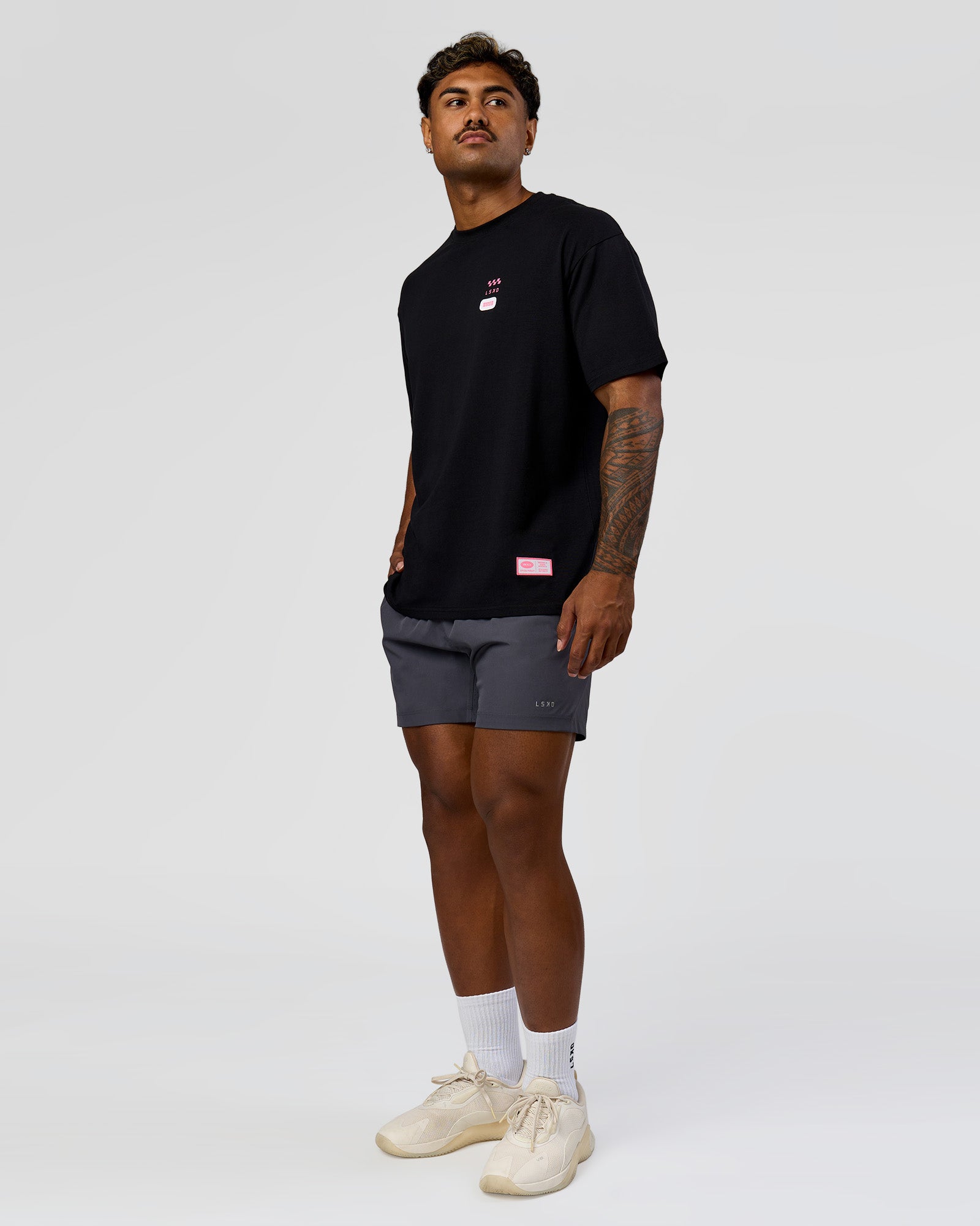 Archive FLXCotton Oversized Tee - Black-Candy Pink | LSKD
