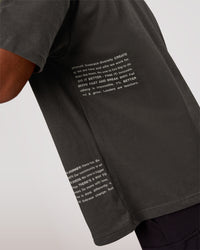 Man wearing Block Heavyweight Oversized Tee  - Onyx-Alloy | Model:Xav | Size:L | Thumbnail Index: 6