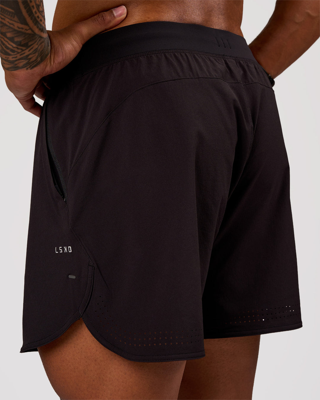 Man wearing Lift 6" Short - Black-Reflective | Model:Xav | Size:L - view 1