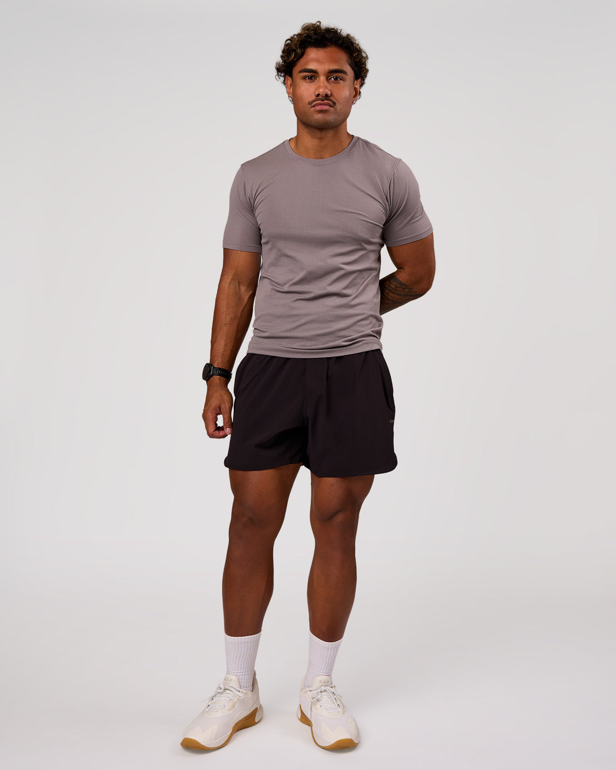 Man wearing Lift 6" Short - Black-Reflective | Model:Xav | Size:L