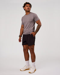 Man wearing Lift 6" Short - Black-Reflective | Model:Xav | Size:L | Thumbnail Index: 2