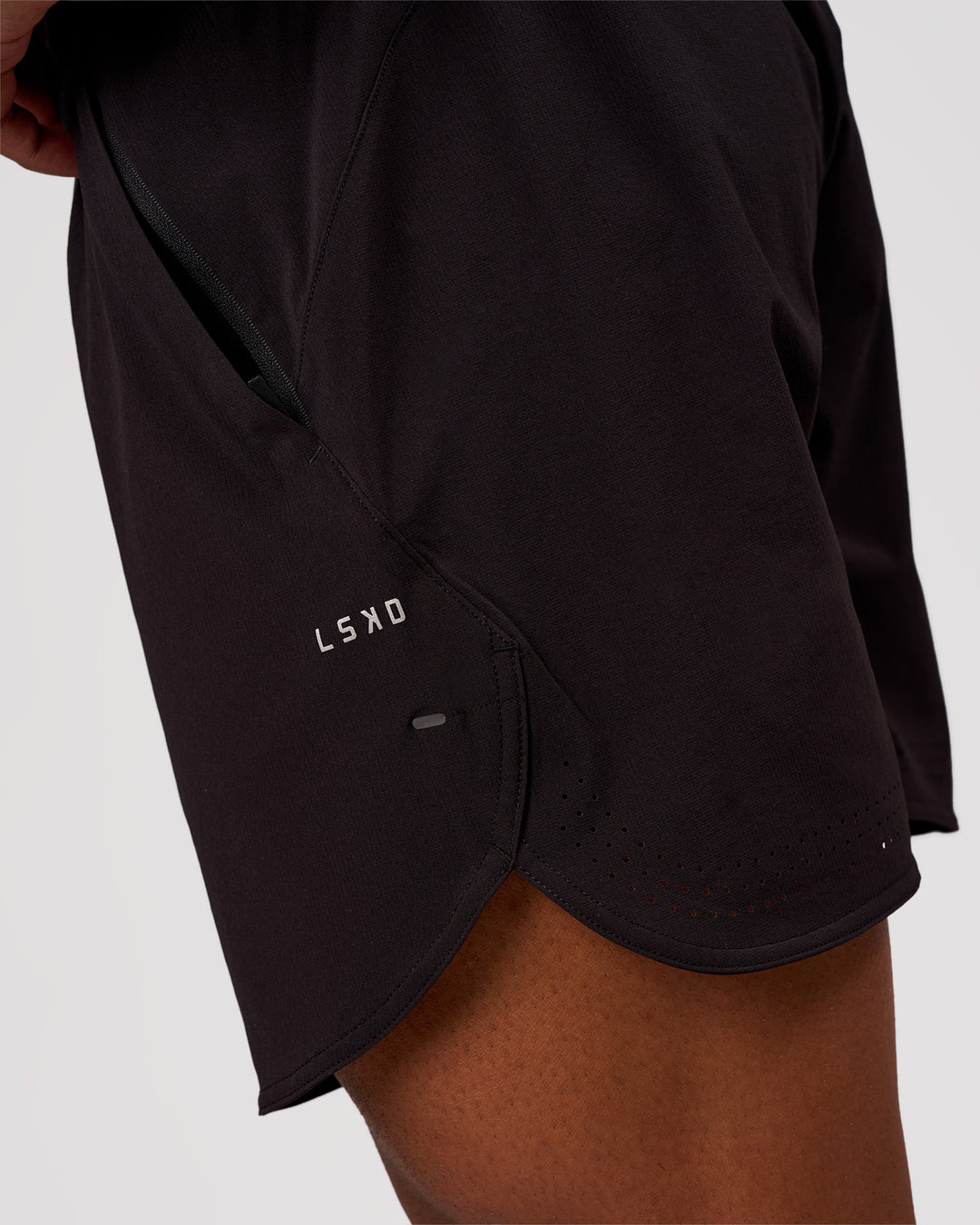 Man wearing Lift 6" Short - Black-Reflective | Model:Xav | Size:L - view 7