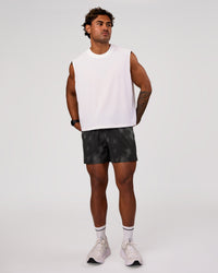 Man wearing Pace 5" Lined Running Short - Bitmap Blur Black | Model:Xav | Size:L | Thumbnail Index: 5