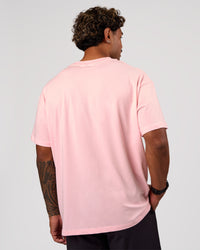 Man wearing Sideline FLXCotton Oversized Tee - Marshmallow-Jelly Mint | Model:Xav | Size:L | Thumbnail Index: 6