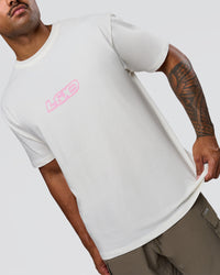 Man wearing SoCal 26 FLXCotton Oversize Tee  - Off White-Pink Rose | Model:Xav | Size:L | Thumbnail Index: 13