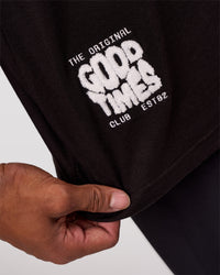 Man wearing Values Manifesto Heavyweight Oversized Tee  - Black-White | Model:Xav | Size:L | Thumbnail Index: 15