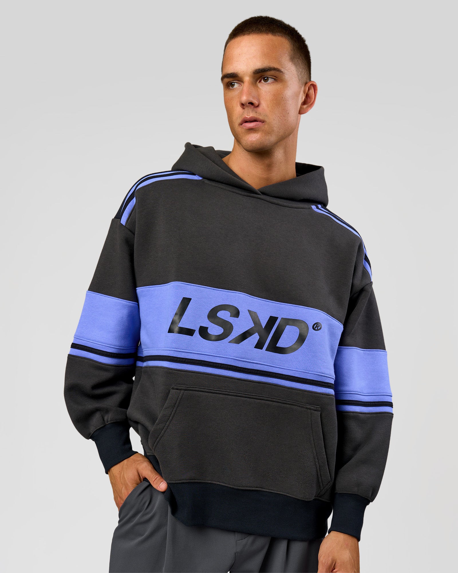 A-Team Oversized Hoodie - Onyx-Bluebell | LSKD