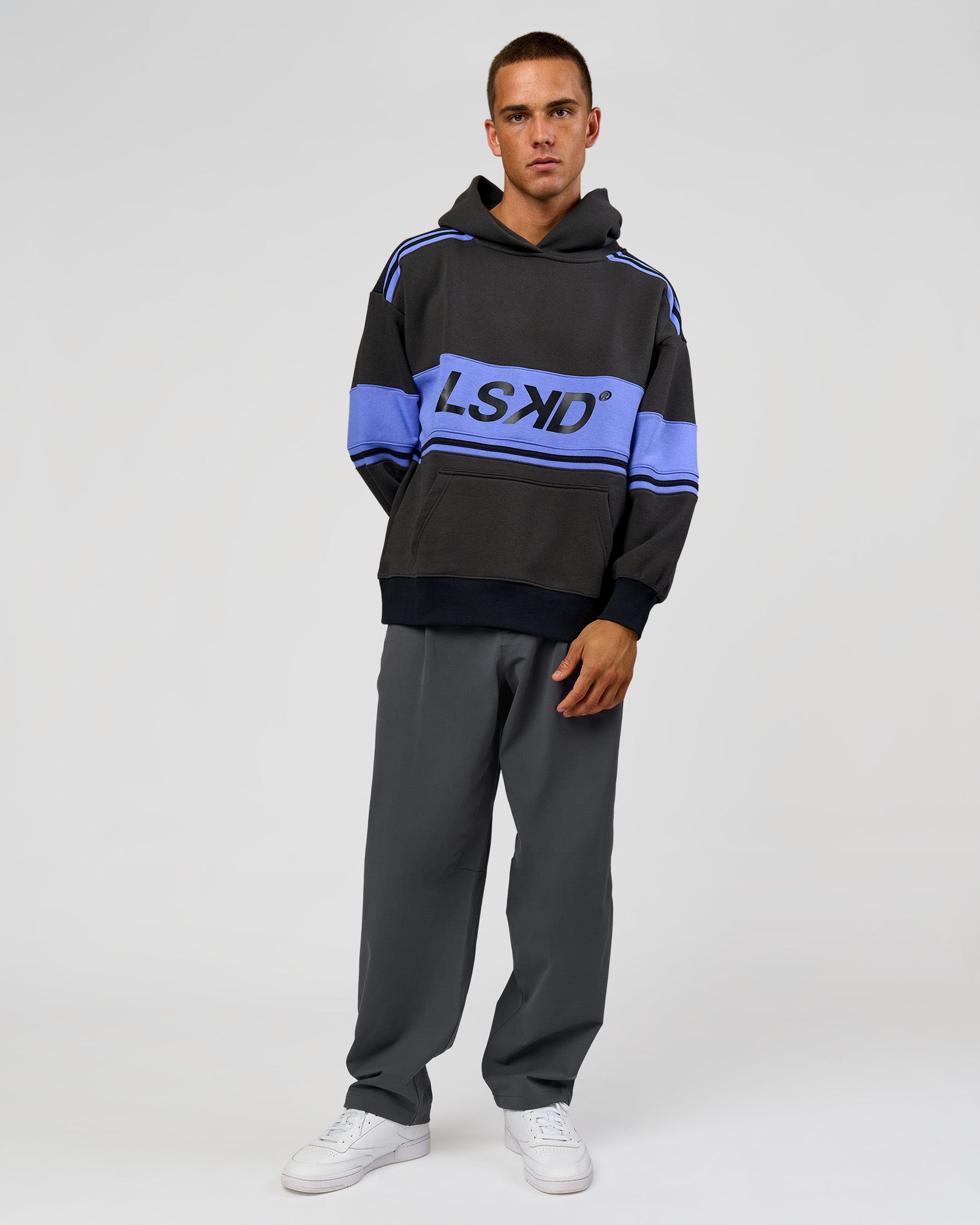 A-Team Oversized Hoodie - Onyx-Bluebell | LSKD
