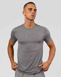 Man wearing AeroFLX+ Seamless Set In Tee Jacquard - Dark Storm/Alloy | Model:Albert | Size:M | Thumbnail Index: 0
