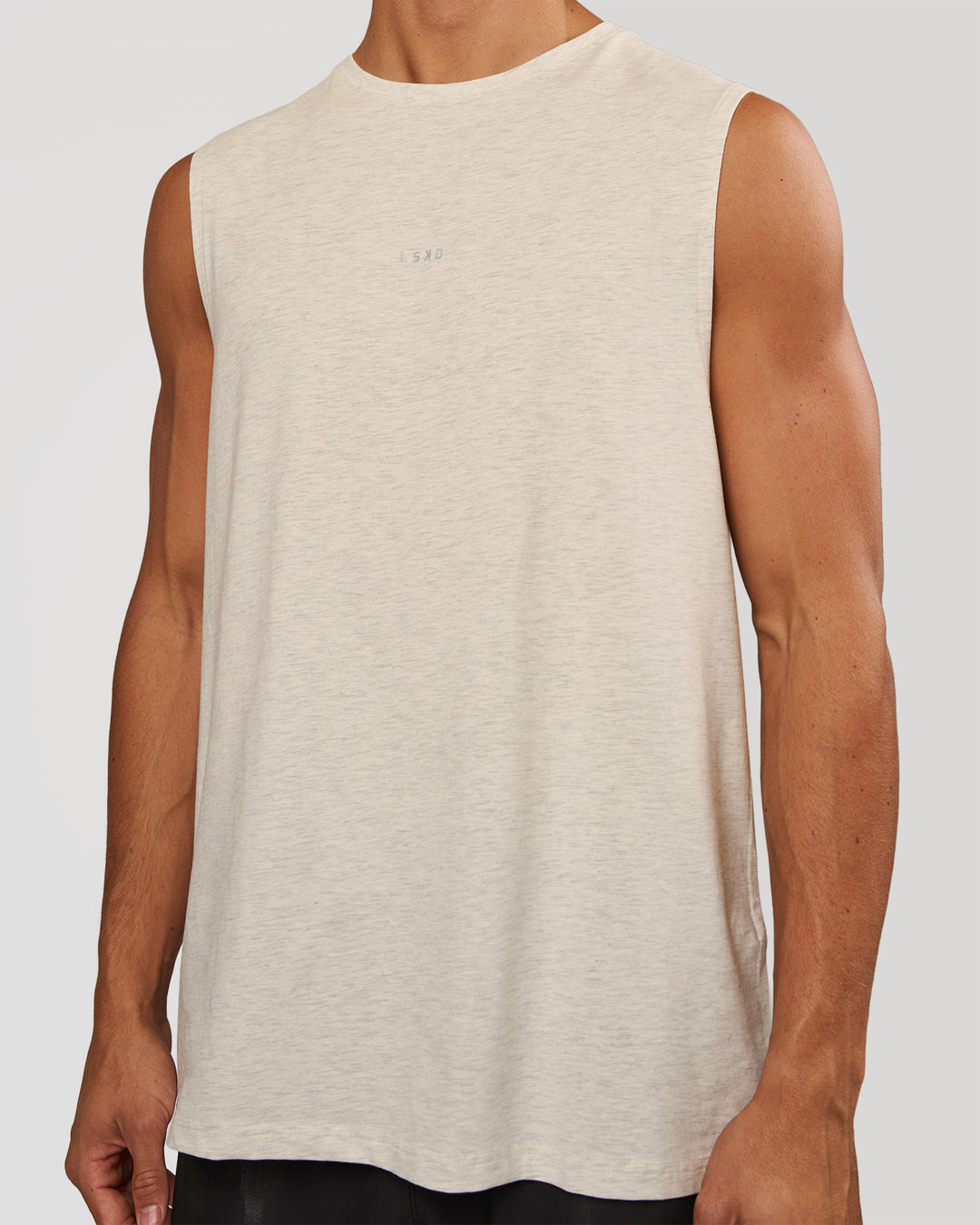 Man wearing Base FLXCotton Tank - Silver Marl | Model:Albert | Size:M - view 2