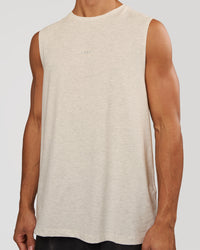 Man wearing Base FLXCotton Tank - Silver Marl | Model:Albert | Size:M | Thumbnail Index: 1