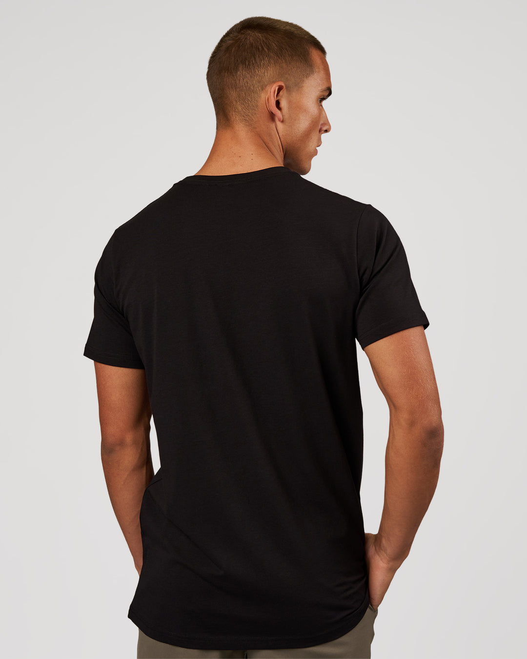 Man wearing Base FLXCotton Tee - Black | Model:Albert | Size:M - view 5