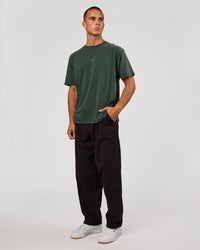 Man wearing Base FLXCotton Tee - Midnight Green Washed | Model:Albert | Size:M | Thumbnail Index: 3