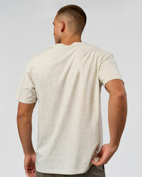 Man wearing Base FLXCotton Tee - Silver Marl | Model:Albert | Size:M | Thumbnail Index: 2