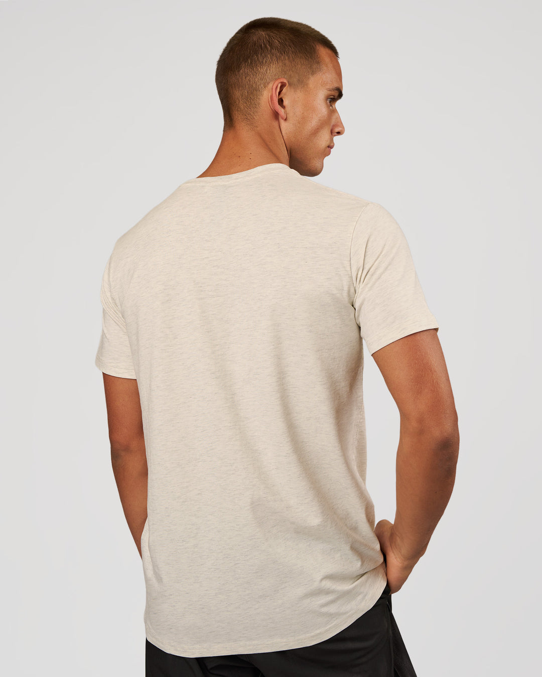 Man wearing Base FLXCotton Tee - Silver Marl | Model:Albert | Size:M - view 7