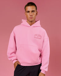 Man wearing BCAM Heavyweight Boxy Hoodie - Pink Rose | Model:Albert | Size:M | Thumbnail Index: 11