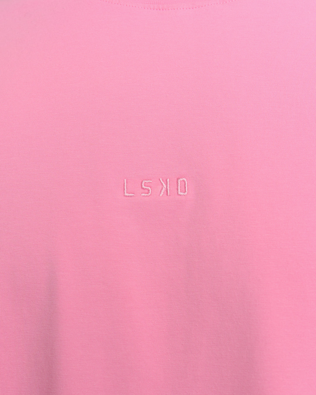 Man wearing BCAM Ombre Heavyweight FLXCotton Oversized Tee  - Pink Rose-Ultra Pink | Model:Albert | Size:M - view 22