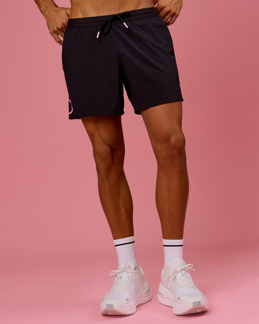 Man wearing BCAM Pace 5" Lined Running Short - Black | Model:Albert | Size:M - view 5