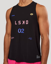 Man wearing Cadence Game Plan Tank - Black | Model:Albert | Size:M | Thumbnail Index: 1