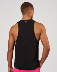 Man wearing Cadence Game Plan Tank - Black | Model:Albert | Size:M | Thumbnail Index: 3