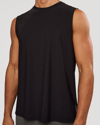 Man wearing Cadence Swift Muscle Tank - Black | Model:Albert | Size:M | Thumbnail Index: 1