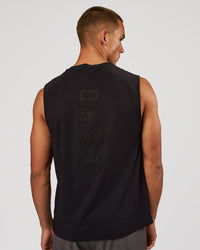 Man wearing Cadence Swift Muscle Tank - Black | Model:Albert | Size:M | Thumbnail Index: 2
