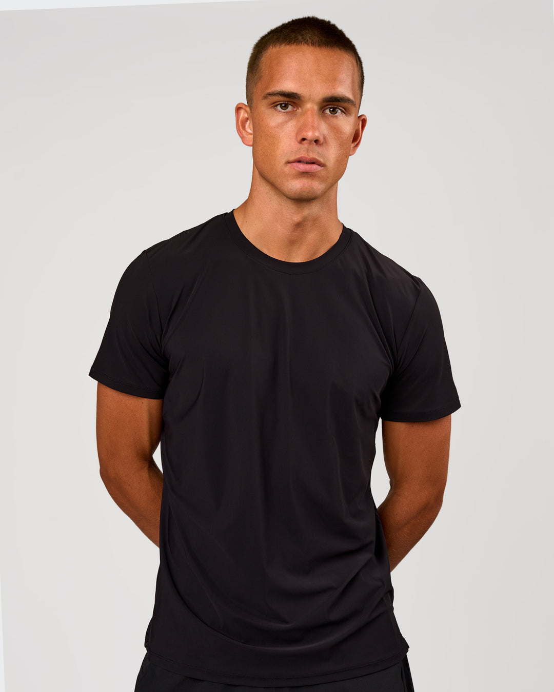 Man wearing Cadence Swift Tee - Black | Model:Albert | Size:M - view 4