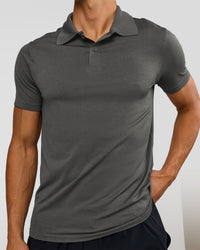 Man wearing Drive Seamless Polo - Dark Storm | Model:Albert | Size:M | Thumbnail Index: 12