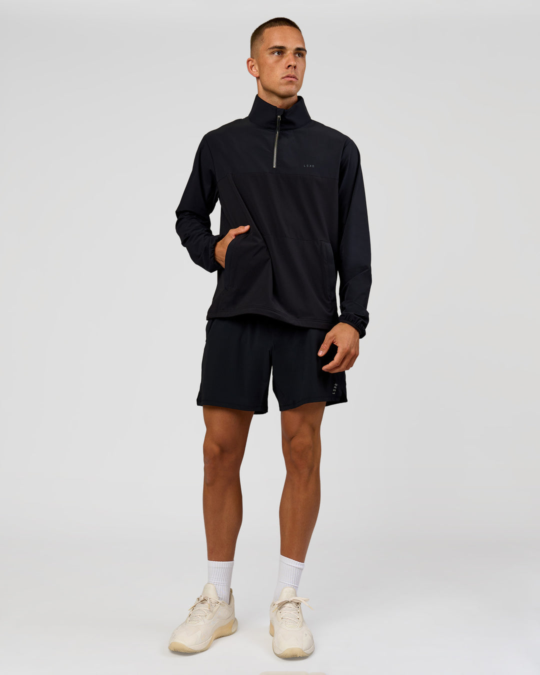 Man wearing Functional Training Jacket - Black | Model:Albert | Size:M - view 8