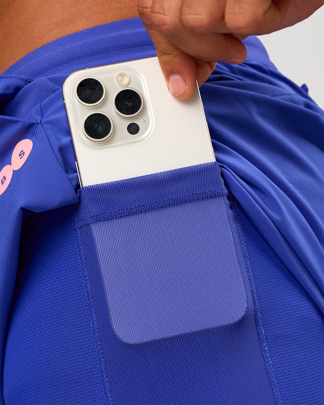 Man wearing Pace 5" Lined Running Short - Game Plan Power Cobalt | Model:Albert | Size:M - view 15