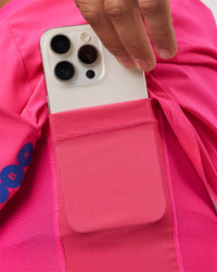 Man wearing Pace 5" Lined Running Short - Game Plan Ultra Pink | Model:Albert | Size:M | Thumbnail Index: 5