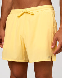 Man wearing Pace 5" Lined Running Short - Lemon | Model:Albert | Size:M | Thumbnail Index: 0