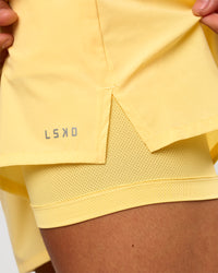 Man wearing Pace 5" Lined Running Short - Lemon | Model:Albert | Size:M | Thumbnail Index: 4
