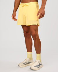 Man wearing Pace 5" Lined Running Short - Lemon | Model:Albert | Size:M | Thumbnail Index: 5