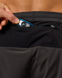 Man wearing Pace 5" Running Short - Black-Onyx | Model:Albert | Size:M