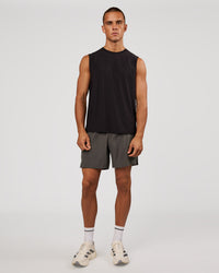 Man wearing Pace 7" Lined Running Short - Dark Storm | Model:Albert | Size:M | Thumbnail Index: 3