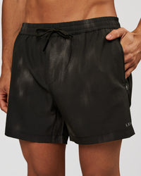 Man wearing Rep 5" Performance Short - Bitmap Blur Black | Model:Albert | Size:M | Thumbnail Index: 0