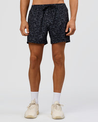 Man wearing Rep 5" Performance Short - Energy Print Black | Model:Albert | Size:M