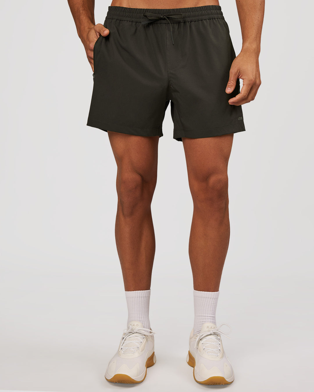 Man wearing Rep 5" Performance Short - Onyx | Model:Albert | Size:M - view 5