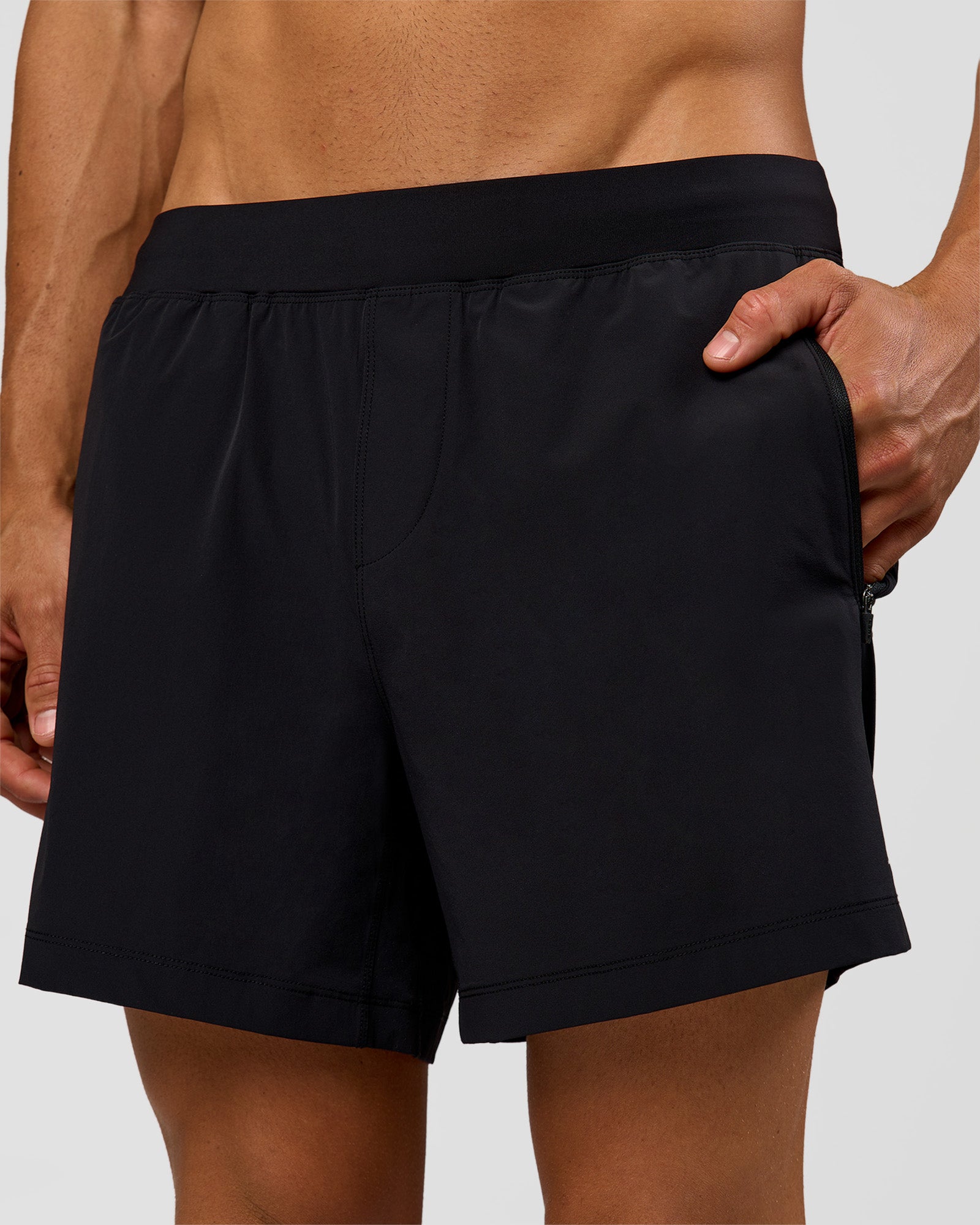 Man wearing Rep+ 5” Training Short - Black | Model:Albert | Size:M