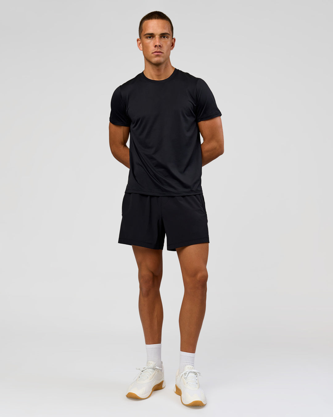 Man wearing Rep+ 5” Training Short - Black | Model:Albert | Size:M - view 6