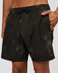 Man wearing Rep 7" Performance Short - Bitmap Blur Black | Model:Albert | Size:M | Thumbnail Index: 0