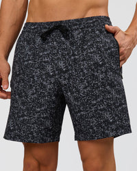 Man wearing Rep 7" Performance Short - Energy Print Black | Model:Albert | Size:M