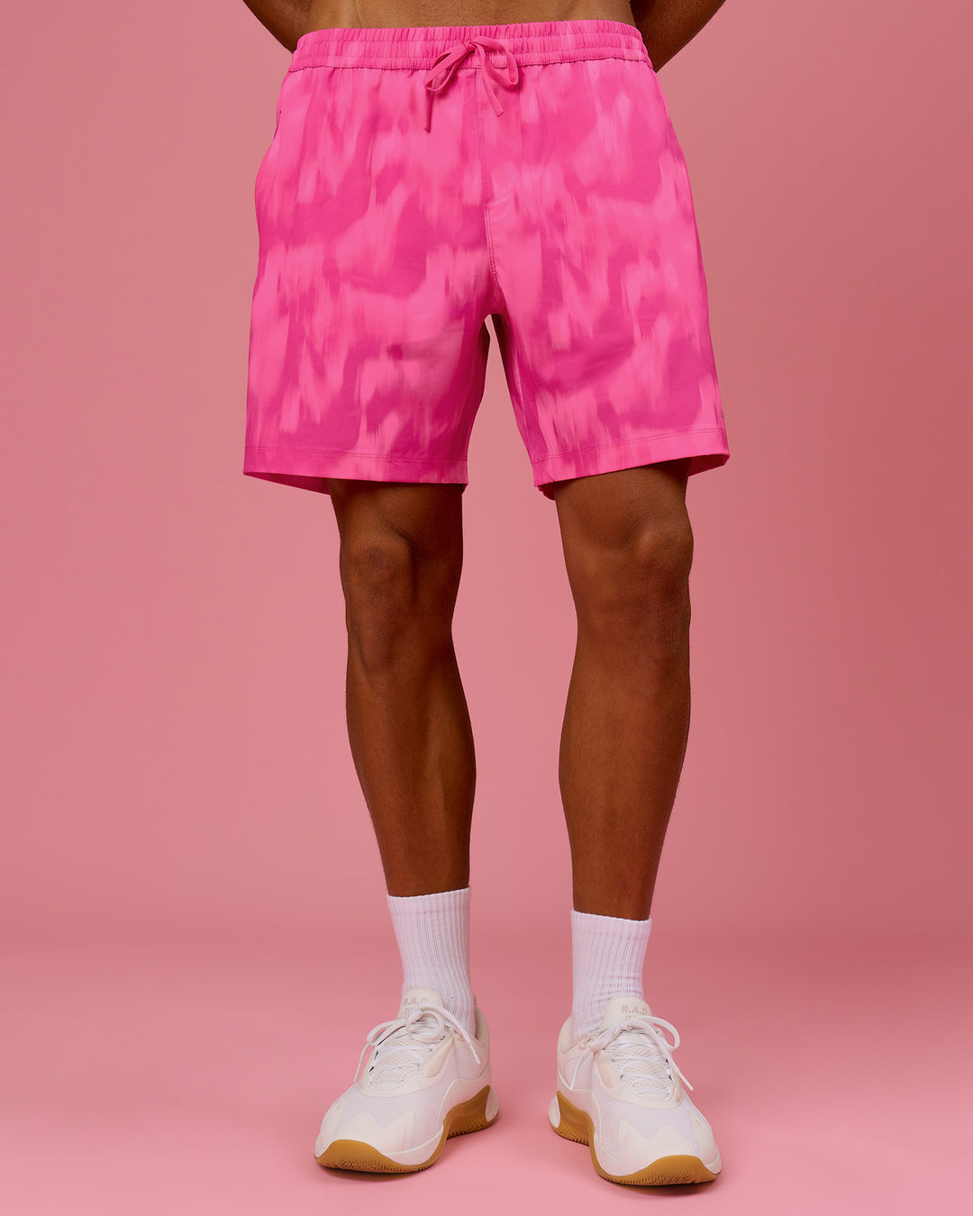 Man wearing Rep 7" Performance Short - Radiant Pink | Model:Albert | Size:M - view 6