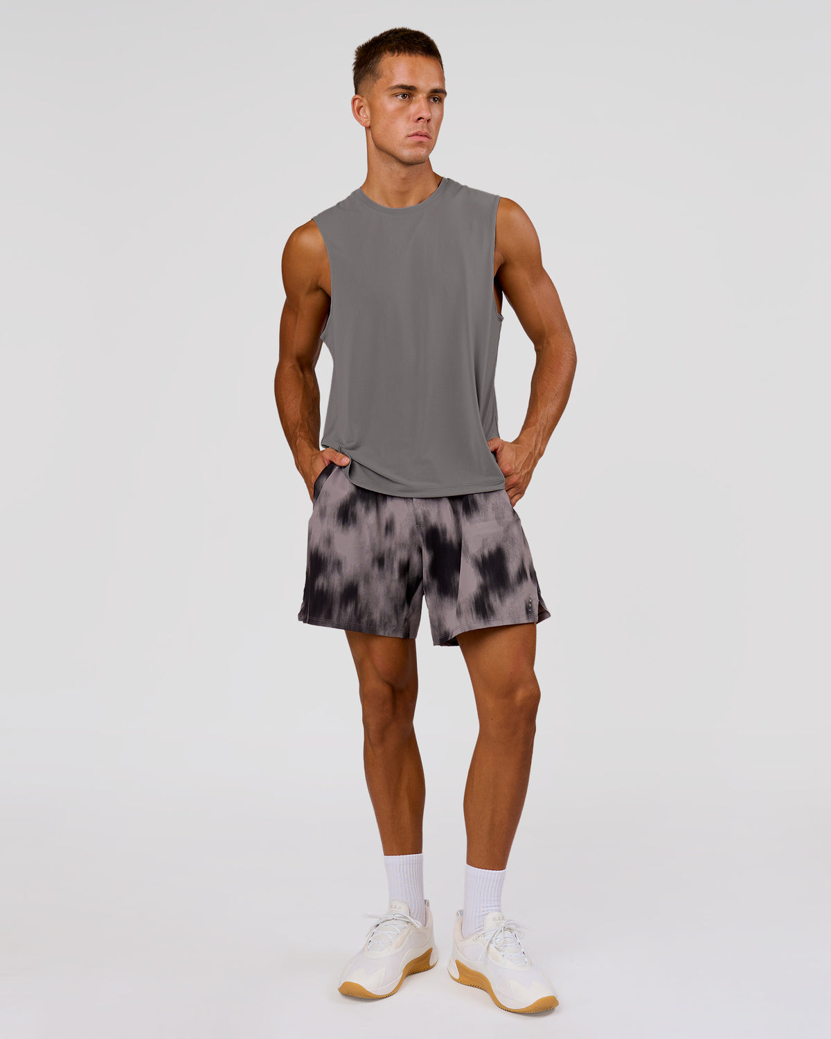 Man wearing Rep Muscle Training Tank - Storm Front | Model:Albert | Size:M - view 2