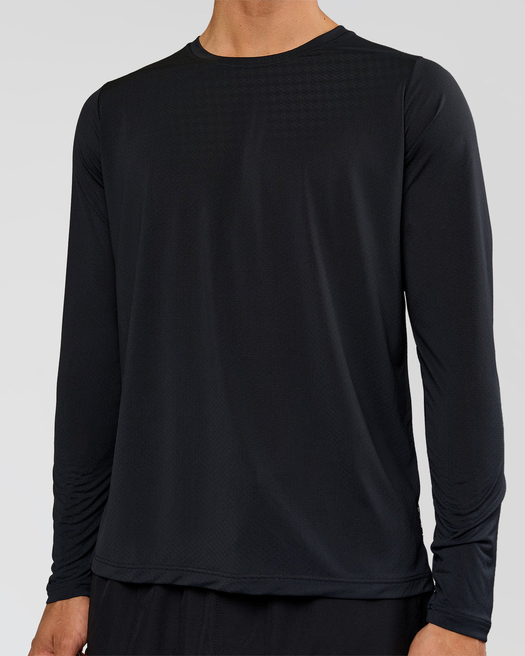 Man wearing Rep Training Long Sleeve  - Black | Model:Albert | Size:M