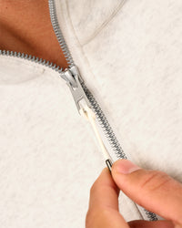 Man wearing Stadium Quarter Zip Sweater - Silver Marl | Model:Albert | Size:M | Thumbnail Index: 5