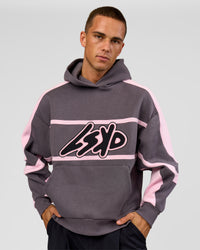 Man wearing Vibe Oversized Hoodie - Duskstone-Marshmallow | Model:Albert | Size:M | Thumbnail Index: 1