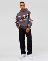Man wearing Vibe Oversized Hoodie - Duskstone-Marshmallow | Model:Albert | Size:M | Thumbnail Index: 13