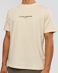 Man wearing VS6 1% Better FLXCotton Oversize Tee - Vanilla Bean | Model:Albert | Size:M | Thumbnail Index: 6